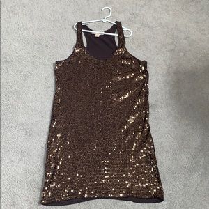 M Michael kors brown sequin dress